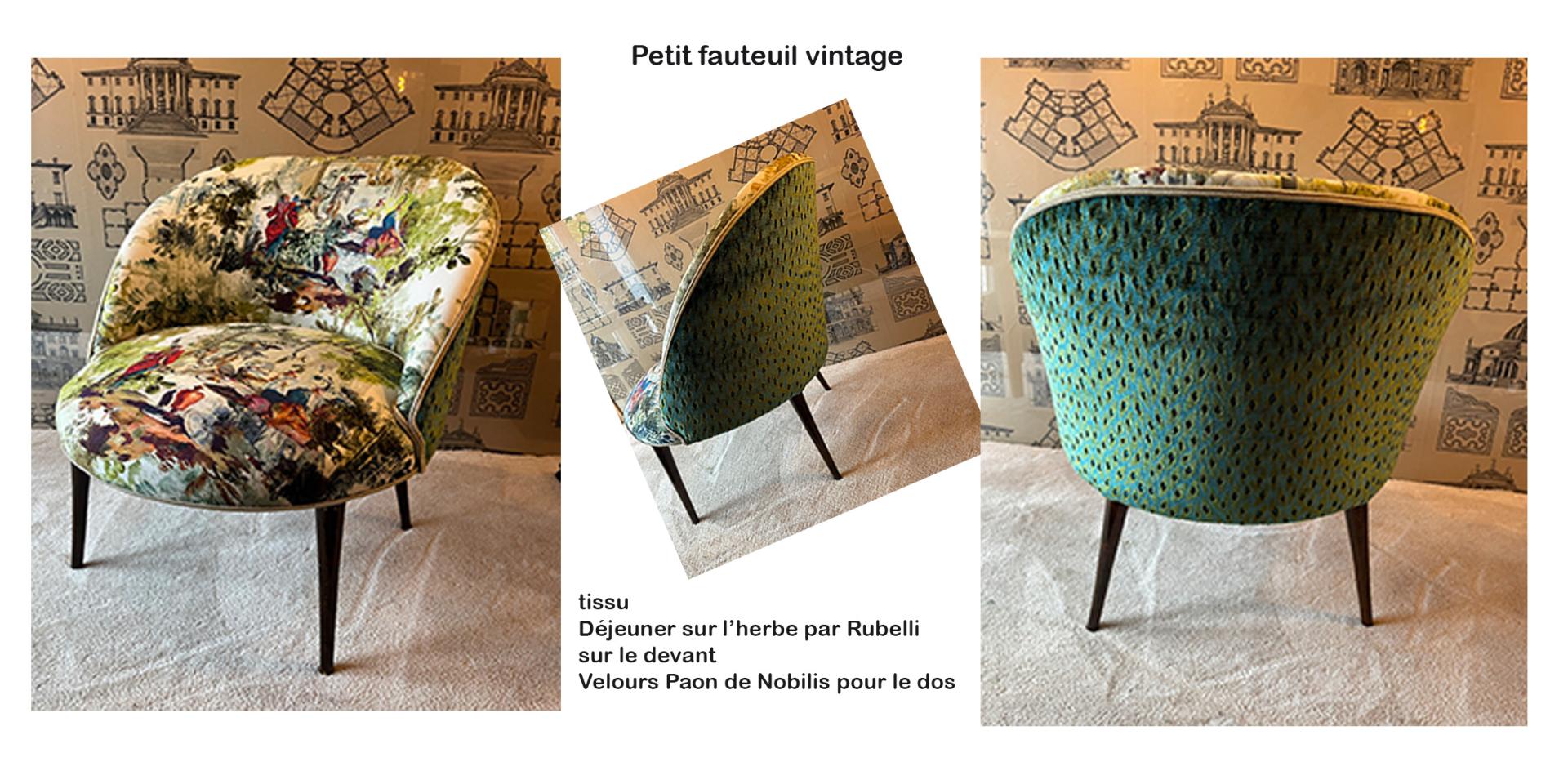 Fauteuil rubelli et nobilis vintage copie